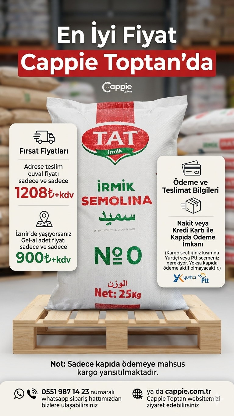 Tat İrmik Semolina 25 Kg - Toptan Fiyatına Yüksek Kaliteli İrmik