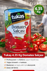 Tukaş 4.35 Kg Domates Salçası – Profesyonel Mutfaklar İçin Yoğun Kıvamlı ve Katkısız Salça