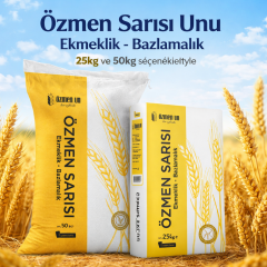 Özmen Sarısı Ekmeklik Bazlamalık Un 25 Kg – Profesyonel Fırın ve Pastane Unu