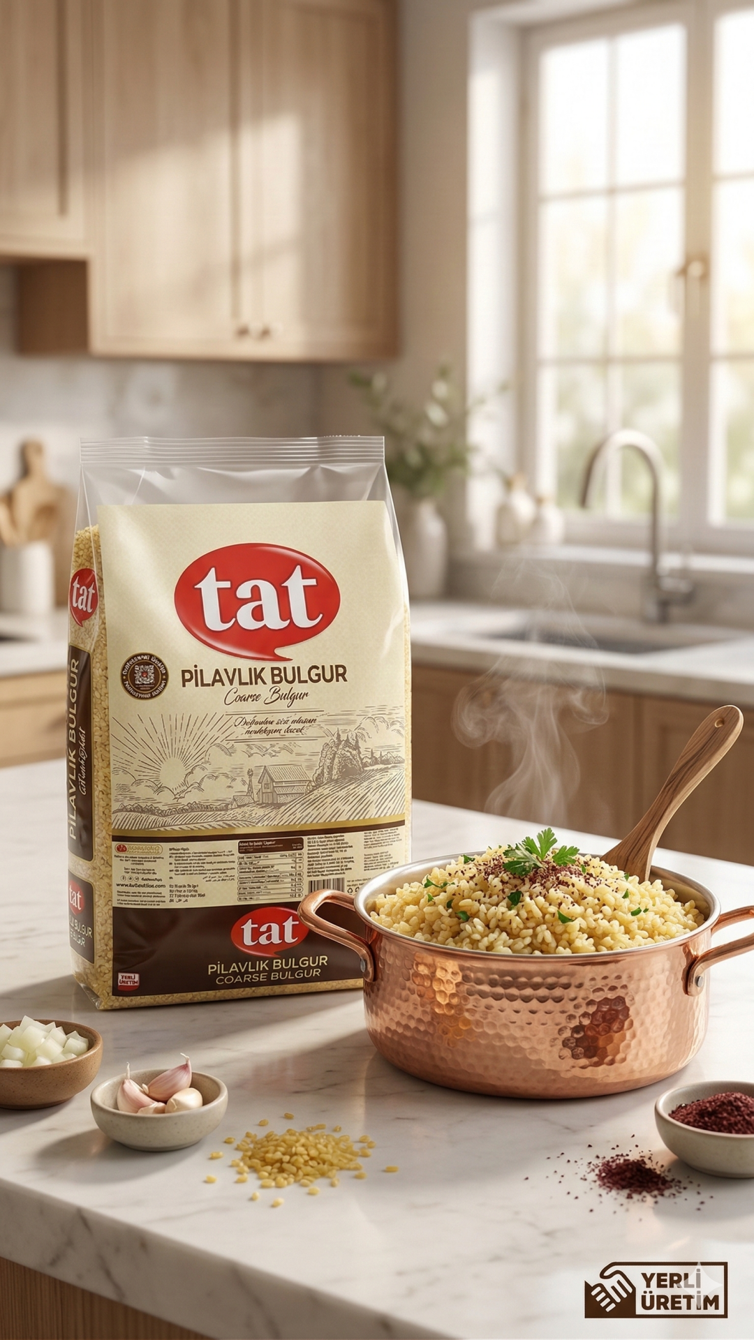 Tat Pilavlık Bulgur 25 Kg – Profesyonel Mutfaklar İçin İri Tane Pilavlık Bulgur