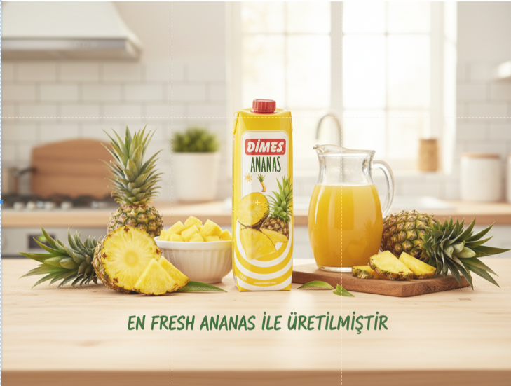 Dimes 1 Lt. Meyve Suyu | %100 Doğal Lezzet Ananas - Gel Al - 1 Koli