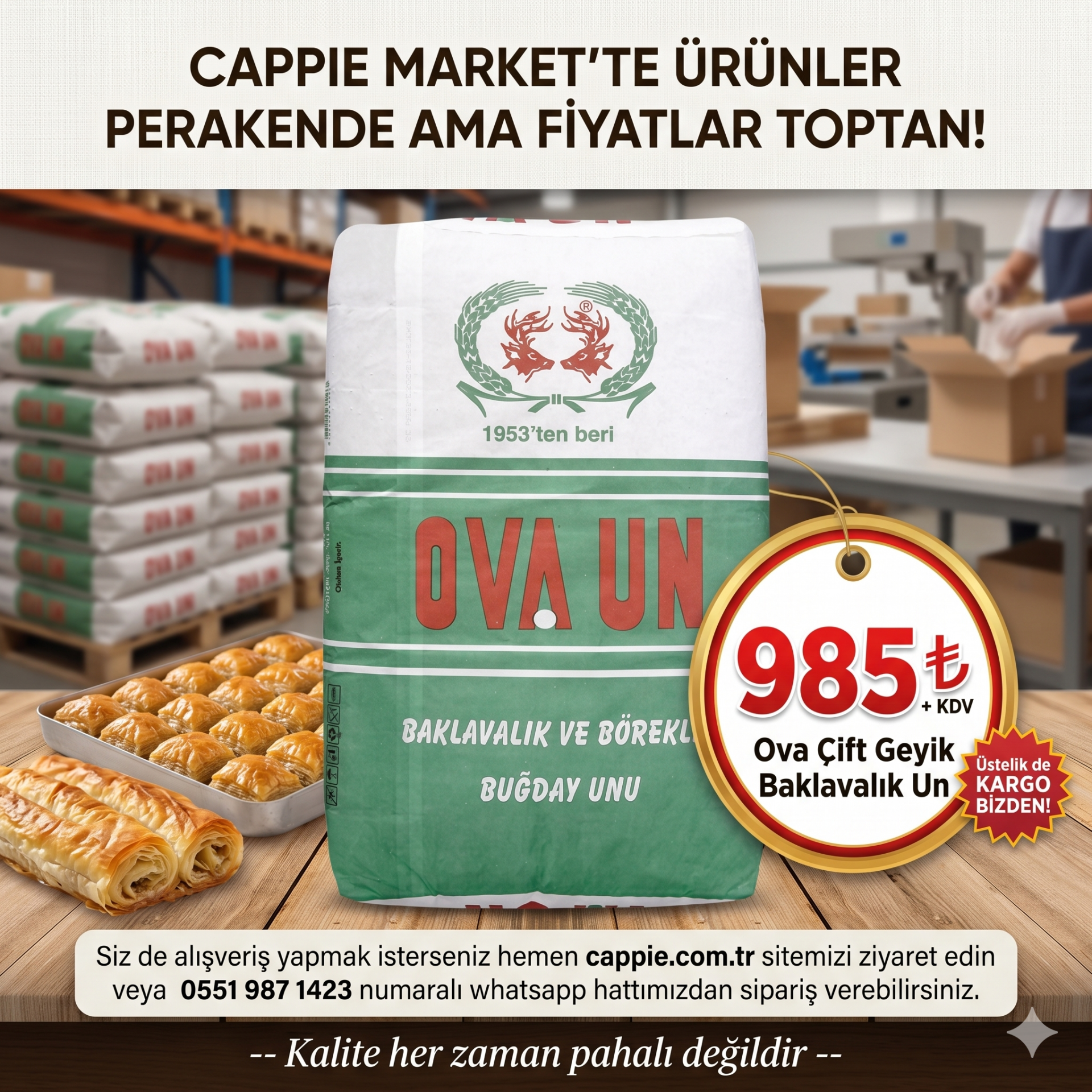 Ova Un Çift Geyik Baklavalık Un 25 Kg