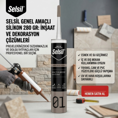 Selsil Genel Amaçlı Silikon 280 gr - Şeffaf/Beyaz