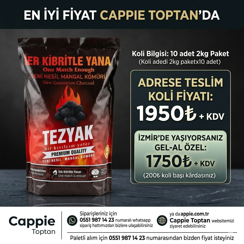 Tezyak Profesyonel Mangal Kömürü Toptan | Çabuk Yanan, Yüksek Kalorili Mangal Kömürü
