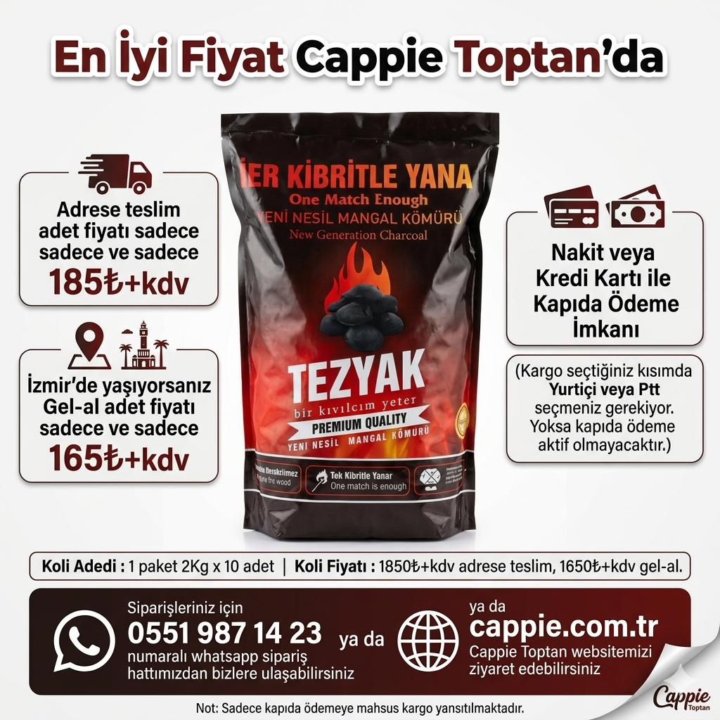 Tezyak Profesyonel Mangal Kömürü Toptan | Çabuk Yanan, Yüksek Kalorili Mangal Kömürü