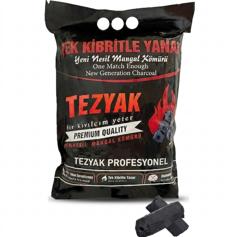 Tezyak Profesyonel Mangal Kömürü 2 Kg Paket