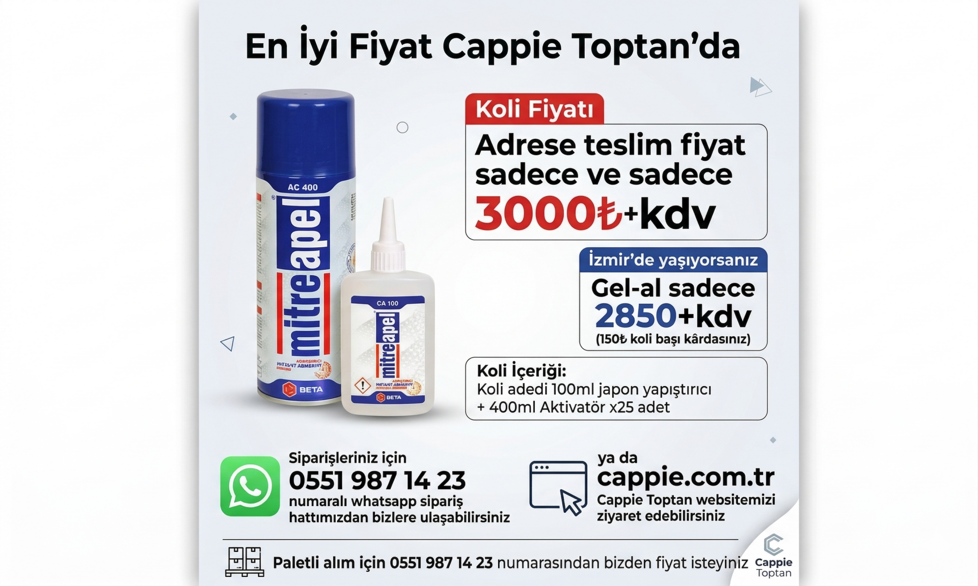 Miterapel Hızlı Yapıştırıcı - Toptan  Koli Alım | İnşaat ve Mobilya Hızlı Yapıştırıcı (100+400 ml)