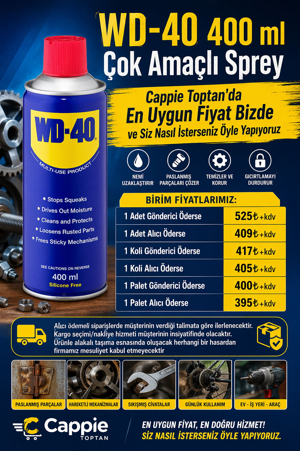 WD-40 400 ml Çok Amaçlı Sprey Toptan Satış