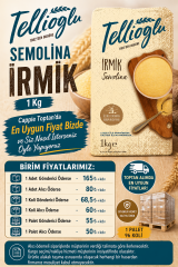 Tellioğlu İrmik Semolina 1 KG Toptan Satış || Makarna İşletmelerine ve Ev Hanımlarına Özel