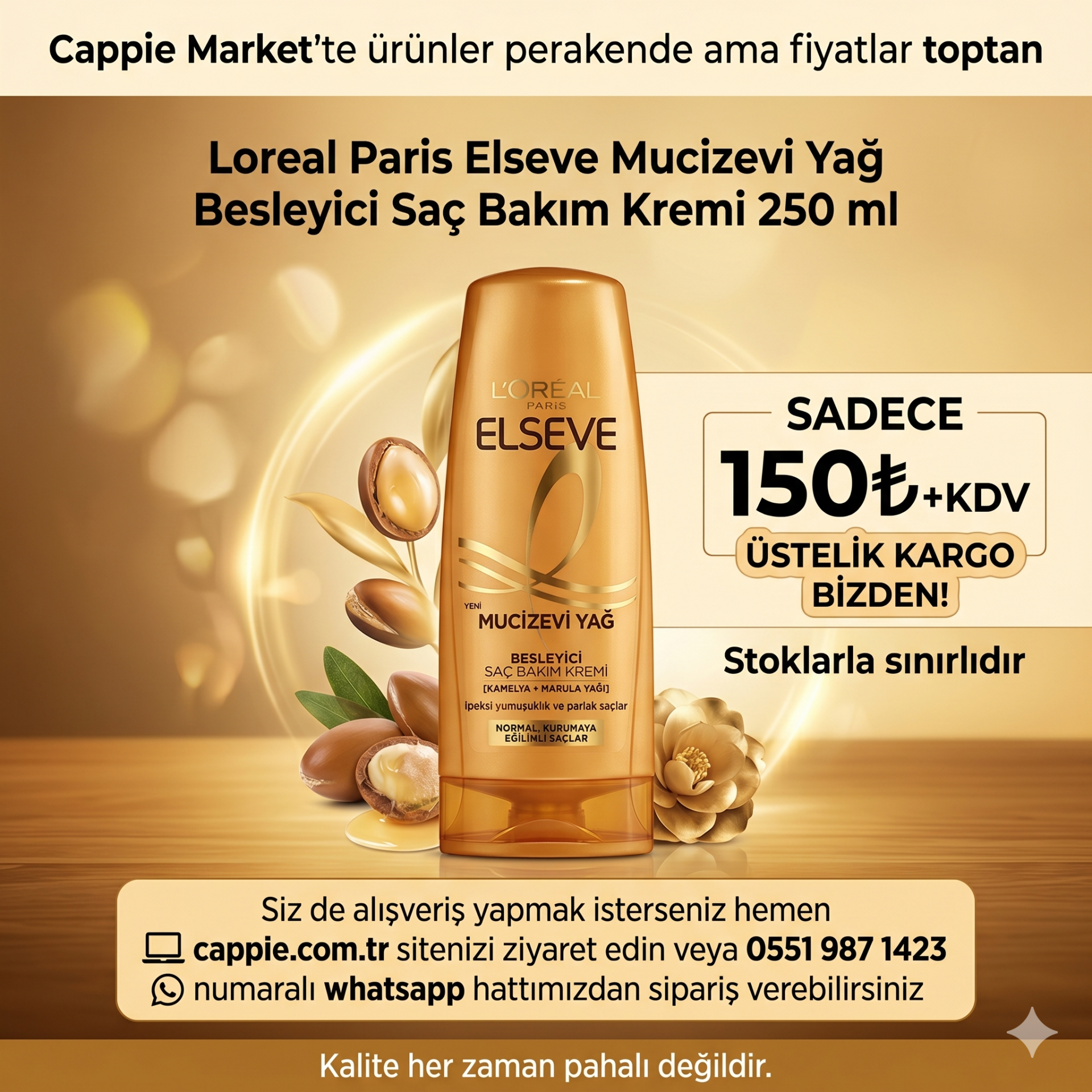 Loreal Paris Elseve Mucizevi Yağ Besleyici Saç Bakım Kremi 250 ml