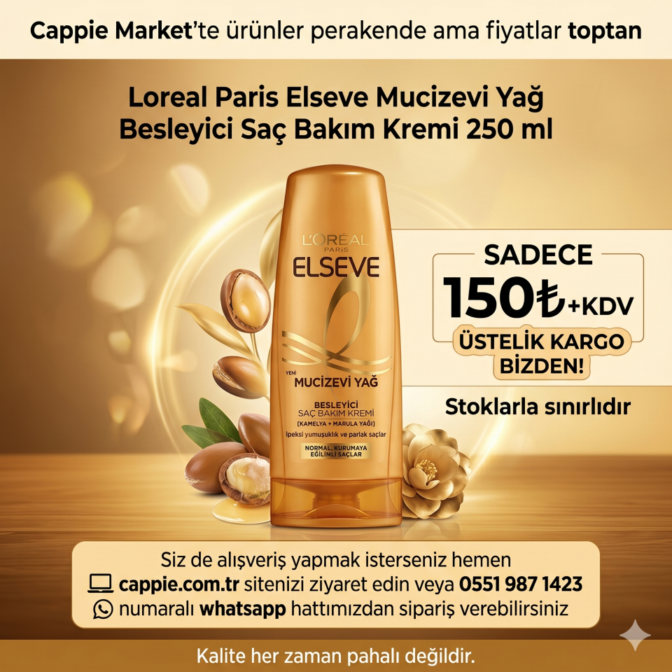 Loreal Paris Elseve Mucizevi Yağ Besleyici Saç Bakım Kremi 250 ml