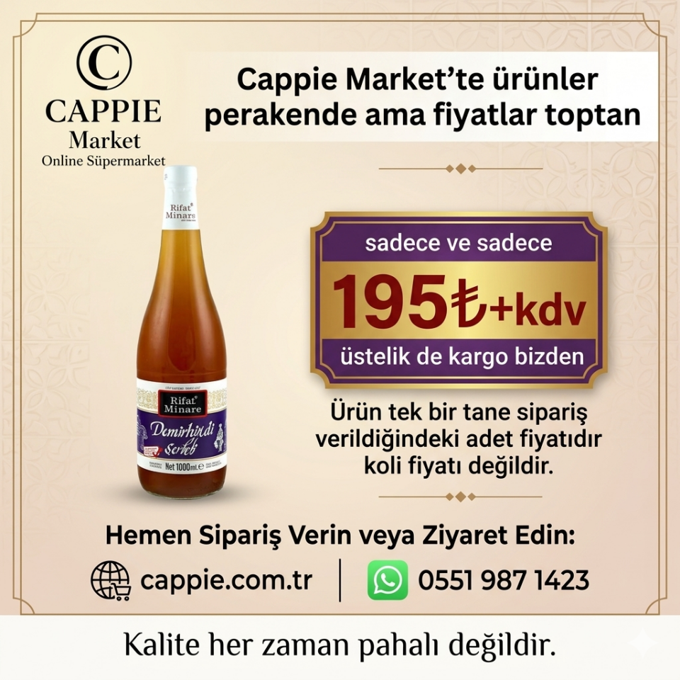 Rıfat Minare Demirhindi Şerbeti 1 lt.