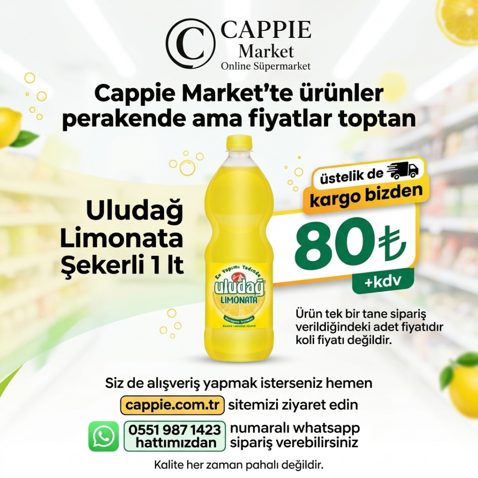 Uludağ Limonata Şekerli 1 lt.