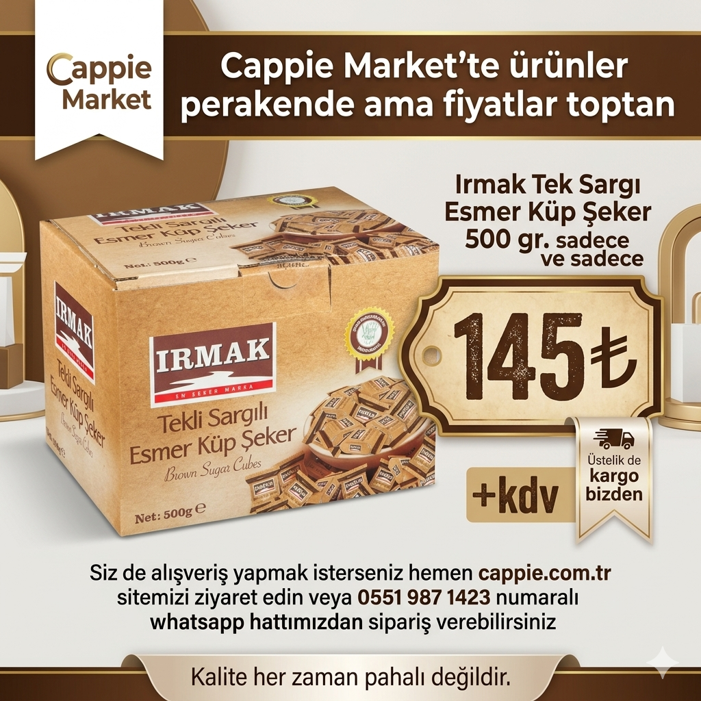 Irmak Tek Sargı Esmer Küp Şeker 500 gr