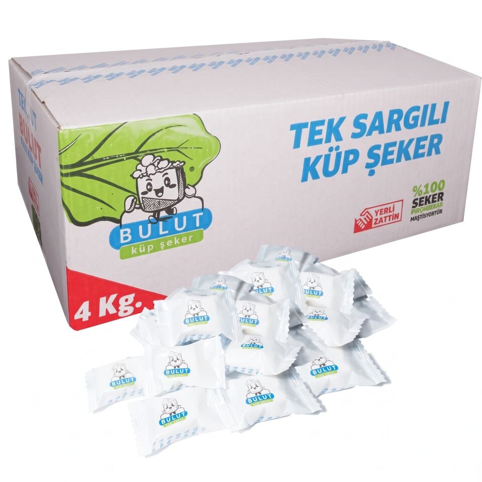 Bulut Tek Sargılı Küp Şeker 4 Kg