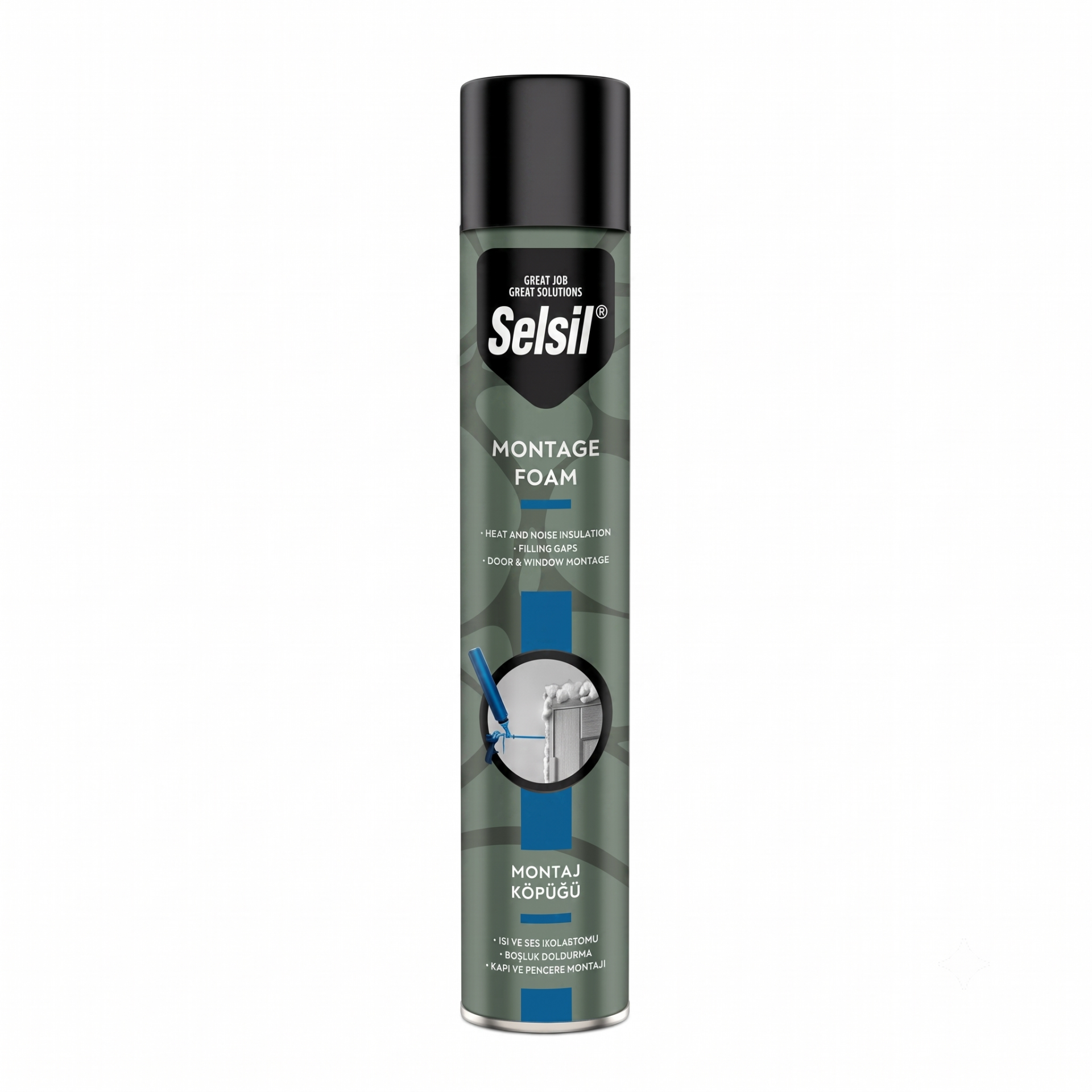 Selsil Montaj Köpüğü 600 Gr. 750 ml (Mavi Dizayn)