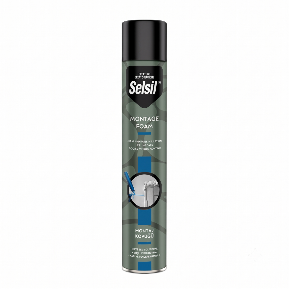 Selsil Montaj Köpüğü 600 Gr. 750 ml (Mavi Dizayn)