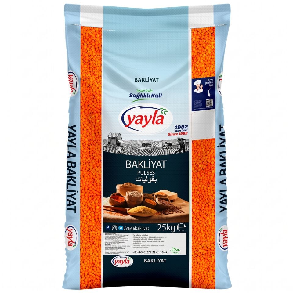 Yayla Kırmızı Mercimek 25Kg İthal