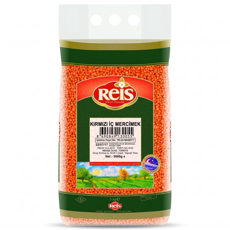 REİS Kırmızı Mercimek 5 Kg