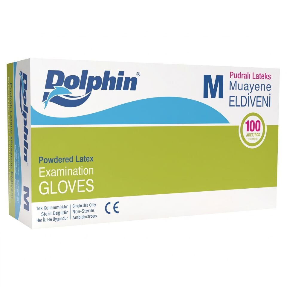 Dolphin Lateks Muayene Eldiveni Pudralı 100 Adet
