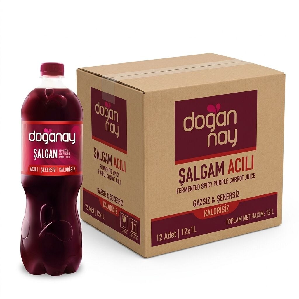 Doğanay Şalgam Suyu 1 Litre Acılı Toptan Koli Bazlı (12 Adet)