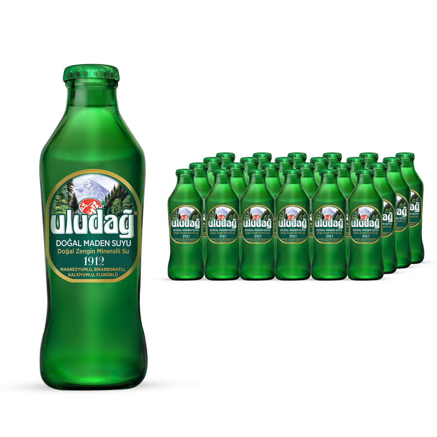 Uludağ Doğal Maden Suyu Cam 200 ml 6X4′lü Paket Toptan 10 Koli