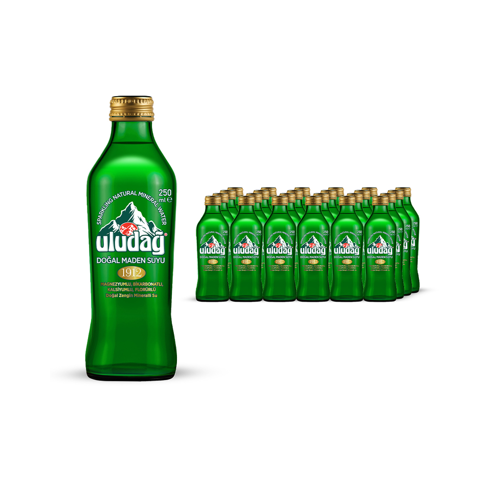 250 ml Çevir Aç Kapak Uludağ Gold Klasik Maden Suyu 24’lü Paket Toptan 10 Koli
