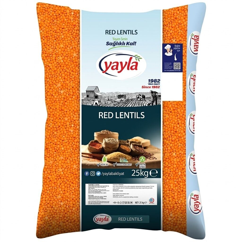 Yayla Yerli Kırmızı Mercimek 25 Kg
