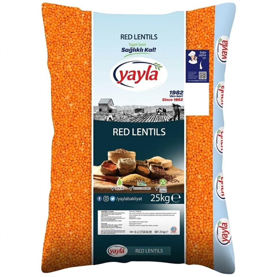 Yayla Yerli Kırmızı Mercimek 25 Kg
