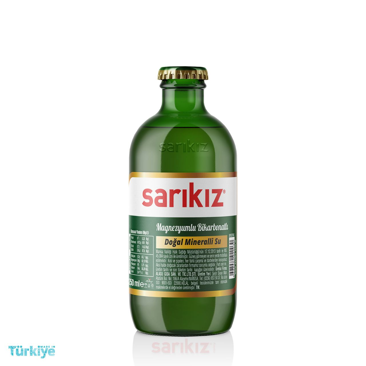 Sarıkız 250 ml Doğal Maden Suyu Sade 20'li Paket