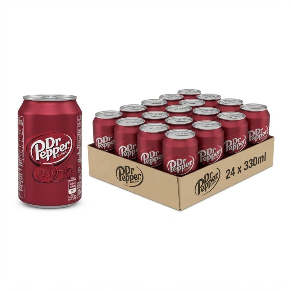 Dr. Pepper Original Kutu Kola 330 Ml Toptan Koli (24 Adet)