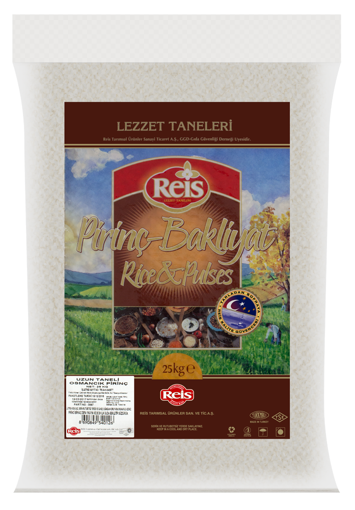 REİS Uzun Taneli Osmancık Pirinç 25 Kg Çuval