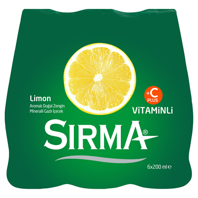 SIRMA Vitamin C Plus Limon Meyveli Doğal Maden Suyu  6 X 200 Ml